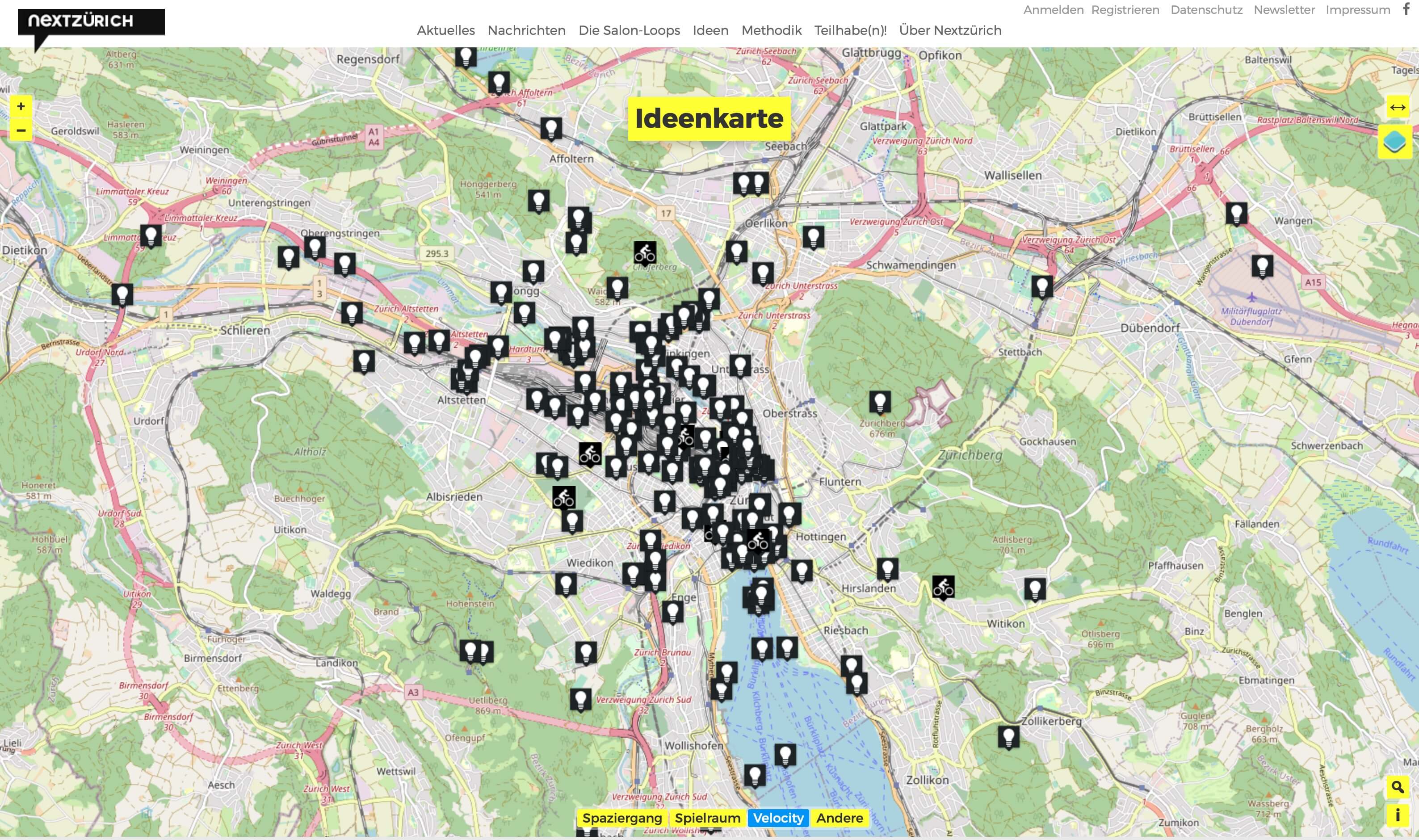 Screenshot der nextzurich Website