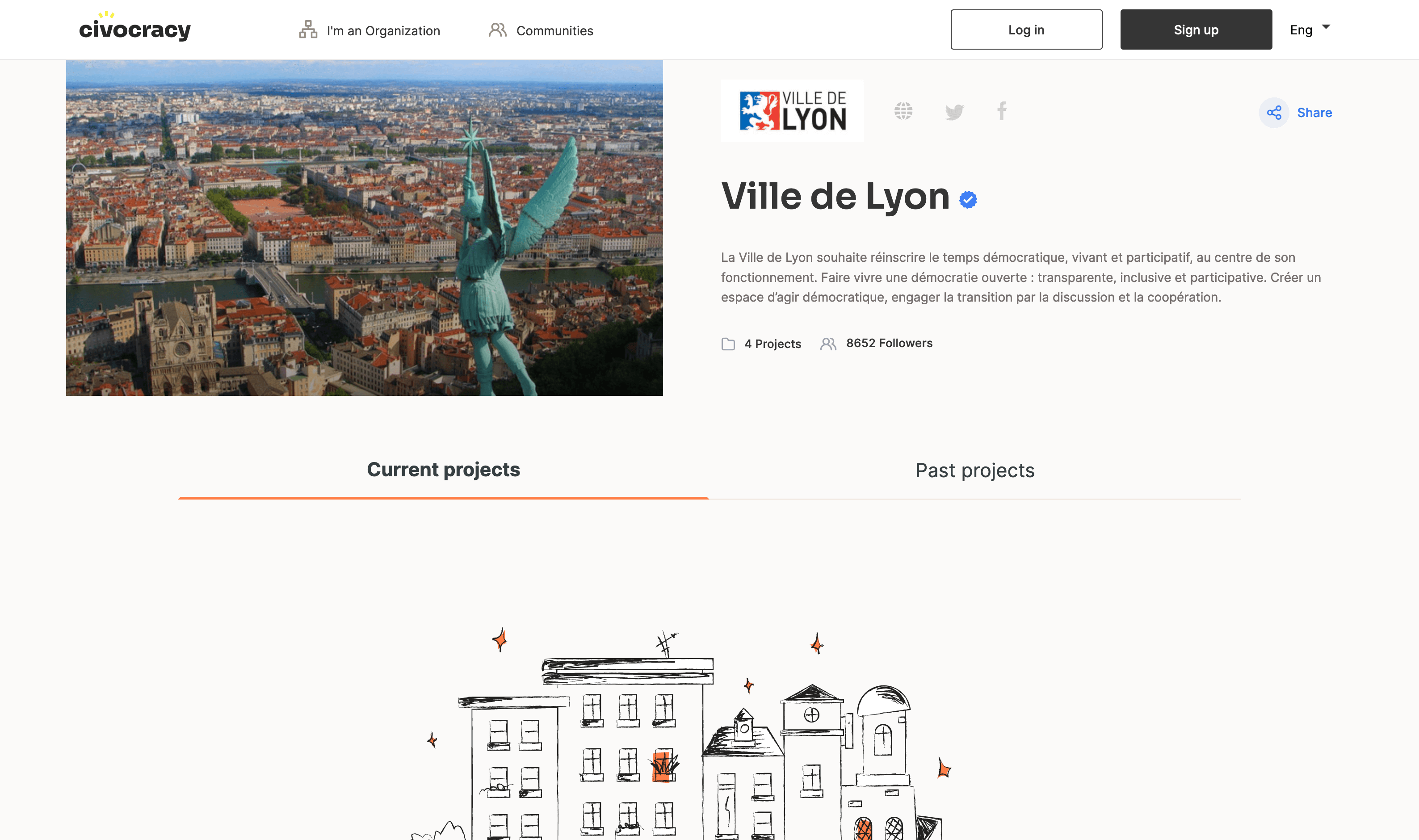Screenshot der Civocracy Plattform von Lyon